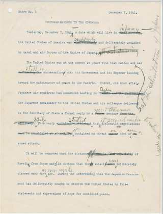 Illustration for article titled Check Out The Crucial Changes FDR Made To His "Day Of Infamy" Speech